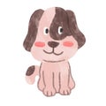 Watercolor puppy cartoon character