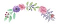 Watercolor Purple Arch Leaf Spring Summer Wreath Garland Wedding Leaves