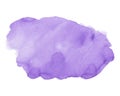 Watercolor purple background with space for text isolated. Lavender aquarelle spot