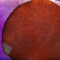 Watercolor purple, brown abstract background paint