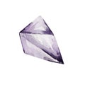 Watercolor purple crystal