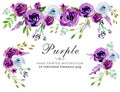 Watercolor Purple floral flower composition wedding Royalty Free Stock Photo