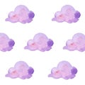 Watercolor purple light clouds background pattern Royalty Free Stock Photo