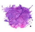 Watercolor purple stain with blots