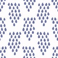 Watercolor Rain Droplet Texture on White Background. Hand Drawn Wonky Organic Falling Rainy April Shower Vector Pattern. Seamless Royalty Free Stock Photo