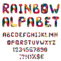 Watercolor rainbow alphabet Royalty Free Stock Photo