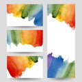 Watercolor rainbow banners set Royalty Free Stock Photo