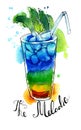 Watercolor rainbow cocktail