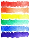 Watercolor stripe brush colorful rainbow palette vector background Royalty Free Stock Photo