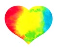 Watercolor rainbow heart - lgbt, lesbian, gay love symbol. Royalty Free Stock Photo