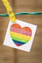 Watercolor rainbow heart - LGBT symbol, independence, equality, social acceptance, social issue, tolerance.