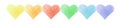 Watercolor rainbow hearts garland. Multicolored watercolour heart garland. Valentines day lgbt gay