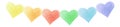 Watercolor rainbow hearts garland. Multicolored watercolour heart garland. Valentines day lgbt gay