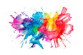 Watercolor rainbow paint splash brush stroke and Colorful Ink paint splatter powder festival explosion abstract background Royalty Free Stock Photo