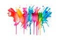 Watercolor rainbow paint splash brush stroke and Colorful Ink paint splatter powder festival explosion abstract background Royalty Free Stock Photo