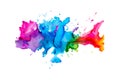 Watercolor rainbow paint splash brush stroke and Colorful Ink paint splatter powder festival explosion abstract background Royalty Free Stock Photo