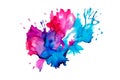 Watercolor rainbow paint splash brush stroke and Colorful Ink paint splatter powder festival explosion abstract background Royalty Free Stock Photo