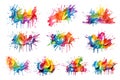 Watercolor rainbow paint splash brush stroke and Colorful Ink paint splatter powder festival explosion abstract background Royalty Free Stock Photo