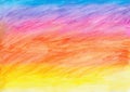 Watercolor rainbow wheat landscape