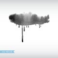 Watercolor rainy cloud. Vector illustration