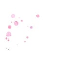 Watercolor random pink drops isolated on white background