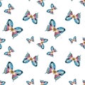 Watercolor raster butterfly pattern