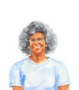 Watercolor realistic female portrait