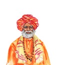 Watercolor realistic male portrait