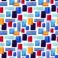 Watercolor rectangles with paper texture bacground. Royalty Free Stock Photo