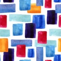 Watercolor rectangles with paper texture bacground. Royalty Free Stock Photo