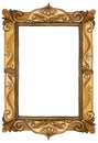 Watercolor rectangular wood carved picture frame with decoration, vertical orientation - hand painted illustration Royalty Free Stock Photo