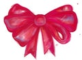 Watercolor red bow