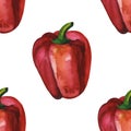 Watercolor Red chilli pepper. Mexican food. Seamless pattern Royalty Free Stock Photo