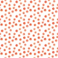 Watercolor red cirles on white seamless pattern