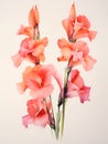 Watercolor red gladiolus on white background Royalty Free Stock Photo