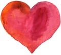 Watercolor red heart