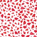 Watercolor red hearts Saint Valentine`s Day seamless pattern