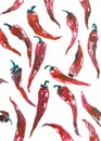 Pattern with red hot chilly peppers