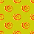 Watercolor red orange yellow tie dye spiral swirl seamless pattern texture background