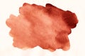 Watercolor red spot on white background texture. Rusty color stains on paper