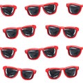 Watercolor red sunglasses hipster style seamless pattern on white background Royalty Free Stock Photo