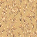 Watercolor repeated seamless pattern of cereals, oats.