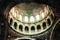 The interior of one of the vaults of the church of the Sacre Couer in the Montmartre district of Paris in the autumn