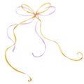 Watercolor ribbon bow