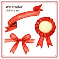 Watercolor ribbons set in vintage style Royalty Free Stock Photo