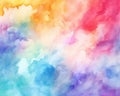 The watercolor rnbow pnt background is a watercolor splash. Royalty Free Stock Photo