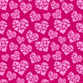 Watercolor romantic seamless pattern for Saint Valentine`s Day. Hand drawn pink heart shapes. Elements isolated on Royalty Free Stock Photo