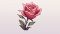 Watercolor Rose Clip Art: Cute Cartoonish Design In Anime-influenced Style