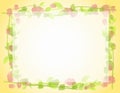 Watercolor Roses Frame Border 2 Royalty Free Stock Photo