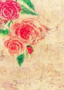 Watercolor roses with music notes Royalty Free Stock Photo